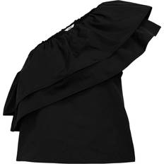V-udskæring Toppe Object Oneshoulder Top Overdel - Sort