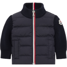 Zipper Cardigans Children's Clothing Moncler Enfant Padded Wool Zip-Up Cardigan - Blue