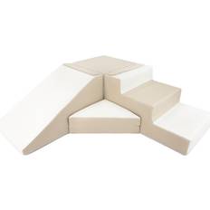 Velinda Soft Foam Play Slide Set White/Cappuccino