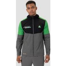 Grey - Men Rain Clothes Montirex MTX Run City Dublin Jacket - Black/Green