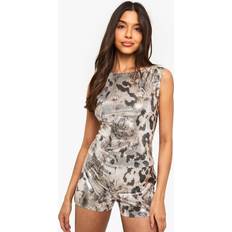 Tank Tops on sale boohoo Animal Print Sleeveless Vest Top - Multi