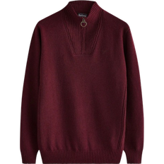 Barbour Essential Lambswool Half Zip Jumper - Burgundy Red