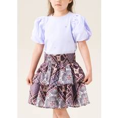 Girls Skirts Angel & Rocket Kids Tiered Boho Print Skirt Purple