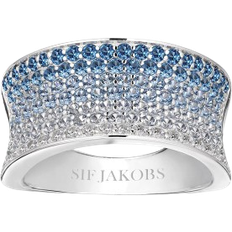 Sif Jakobs Ring Felline Concavo - Silver/Blue/Transparent