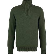 Barbour Essential Lambswool Half Zip Jumper - Olive Green