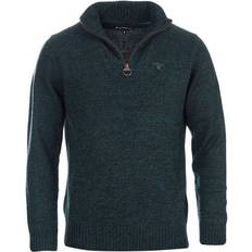 Barbour Essential Lambswool Half Zip Jumper - Green