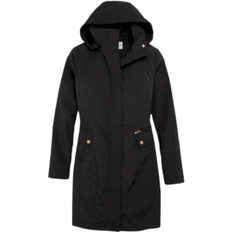 Detachable Hood Rain Clothes Cole Haan Women's Signature Packable Hooded Rain Jacket - Black
