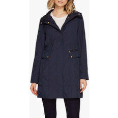 Cole Haan Women's Signature Packable Hooded Rain Jacket - Indigo