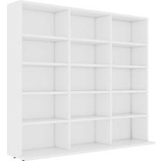 vidaXL CD Cabinet White Book Shelf 89.5cm