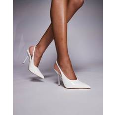 Slingback - White Heels & Pumps Simmi London Bexley Heeled Court Shoe - White