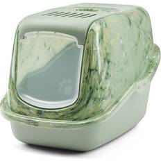 Savic Nestor Marble Cat Litter Box 56x39x38.5cm Amazon Green/Botanical Green