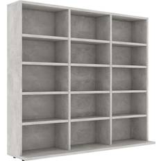 Wood Book Shelves vidaXL CD Cabinet Concrete Grey Book Shelf 89.5cm