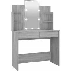 vidaXL With LED Lights Grey Sonoma Dressing Table 40x96cm