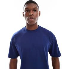 Marinblå T-Shirt Med Korta Ärmar Och Boxig Passform
