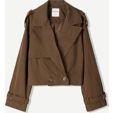 Bershka Clothing Bershka Short Trench Jacket - Brown