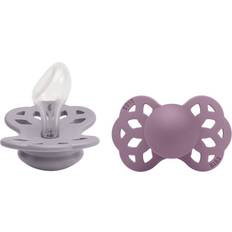 Bibs Infinity Silicone Pacifier Size 2 6-18m 2-pack Fossil Grey/Mauve