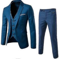 Kikidex Mens Slim 3-Piece Blazer Business Wedding Party Jacket Vest - Mens