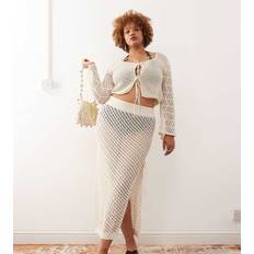 Grå - Lange nederdele Noisy May Curve Nederdel NmGianna HW Ankle Slit Knit - Grå