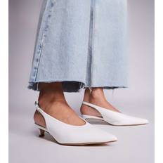 Vita Pumps på rea Public Desire Wide Fit Saskia Skor Taxklackar Hälrem Bred Passform - Vit