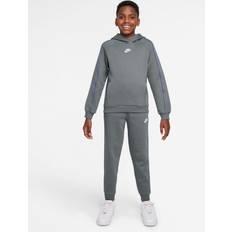 Stripes Tracksuits Children's Clothing Nike Club Hooded Tracksuit Junior Kids - Grey