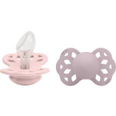 Bibs Infinity Silicone Pacifier Size 2 6-18m 2-pack Blossom/Dusky Lilac