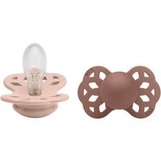 Bibs Infinity Silicone Pacifier Size 2 6-18m 2-pack Blush/Woodchuck