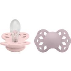 Bibs Infinity Silicone Pacifier Size 2 6-18m 2-pack Blossom/Dusky Lilac