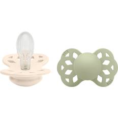 Bibs Infinity Silicone Pacifier Size 2 6-18m 2-pack Ivory/Sage