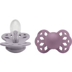 Bibs Infinity Silicone Pacifier Size 2 6-18m 2-pack Fossil Grey/Mauve