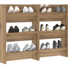 VidaXL Entrémøbler & Tilbehør vidaXL Vægsko Skabe 2 Pcs Artisan Eg 60 x 18 x 60 cm Skostativ 2stk