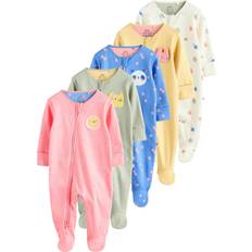 Lynlås Bodyer Børnetøj NEXT Baby Two Way Zip Sleepsuits 5 Pack - Pink/Blue