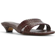 Aldo Hjemmesko & Sandaler Aldo Scarletta Slide Kitten Heel Dress Sandals - Dark Brown