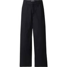 Weekday Astro Unisex Linen Blend Trousers - Black
