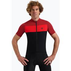 Rogelli Core Block Jersey SS Men - Black/Bordeaux/Red