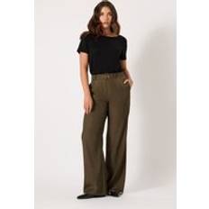 Brown Trousers & Shorts LTS Tall Women's Belted Wide Leg Trousers - Chocolate Brown
