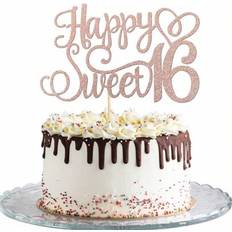Baking Decorations Shein Happy Sweet 16 Topper Glitter 16th Birthday Cake Decoration