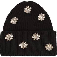 Embellished Knit Beanie - Black
