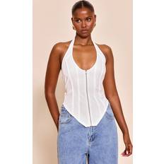 PrettyLittleThing Boned Dip Hem Corset - White