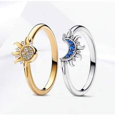 Shein S925 Sterling Silver Twisted Sun Ring With Diamonds - Fine Ladies