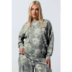 Tie Dye - Women Jumpers La Lune Tie Dye Sweatshirt Plus Size - Grey