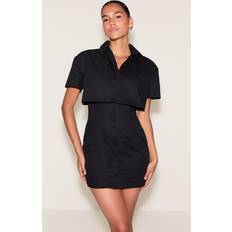 PrettyLittleThing Detail Shift Dress - Black