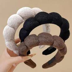 Black - Women Headbands Shein Plush Wide Headbands For Women - Black/White/Brown