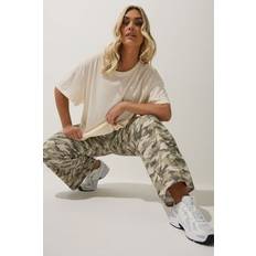 Camouflage Jeans Yours Camo Print Wide Leg Jeans - Khaki Green