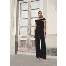 Mango Dam Jumpsuits & Overaller Mango Asymmetric Long Jumpsuit Woman - Black