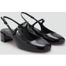 Mango Pumps Mango Patent Leather-Effect Block-Heel Shoes - Black