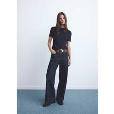 Clothing Mango Wide Leg Jeans With Pockets Open Blue