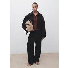 Mango Outerwear Mango Cropped Jacket With Pockets - Black