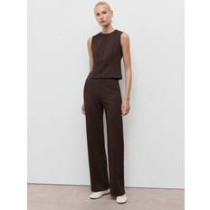 Mango Tops Mango Fitted Zip-Up Top Woman - Brown