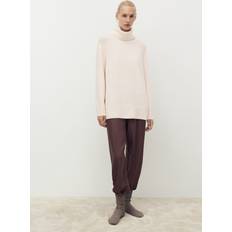 Mango White Jumpers Mango Turtleneck Knit Sweater - Ivory White