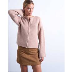 Clothing Topshop Knitted Easy Ribbed Relaxed Cardigan - Oat Neutral